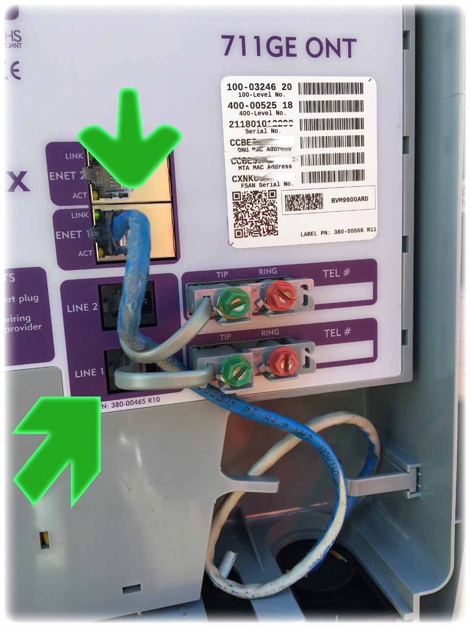 photo showing connecting at ONT box to the home