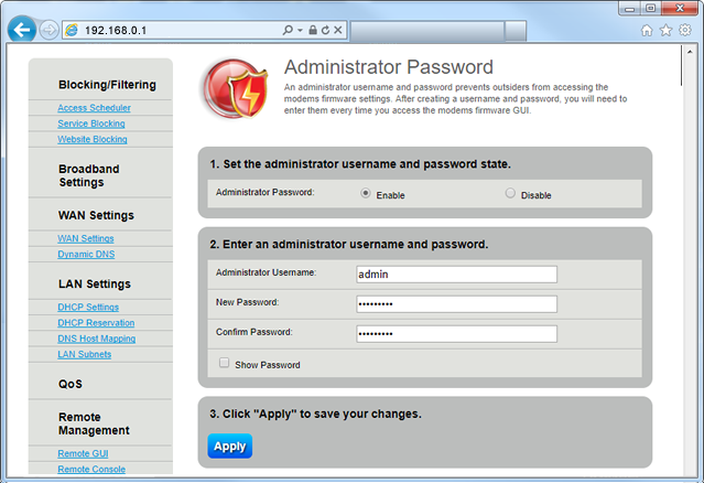 Set Administrator Password Step 6