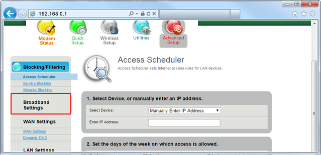 Broadband Settings Step 5
