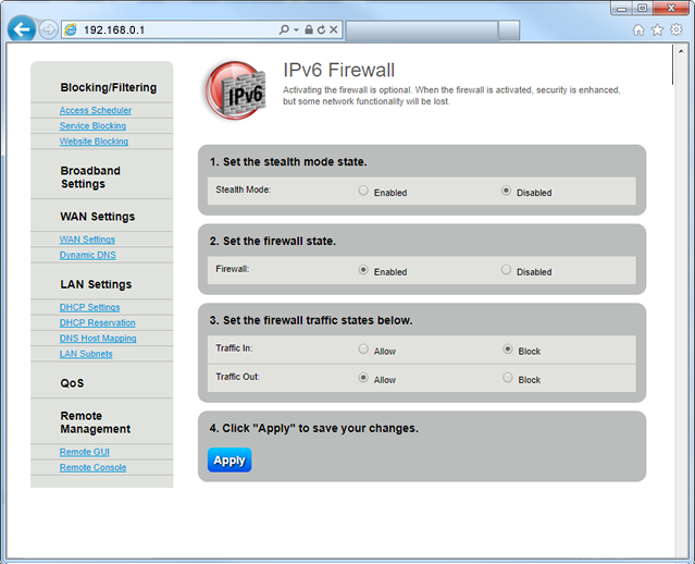 IPv6 Firewall Step 6