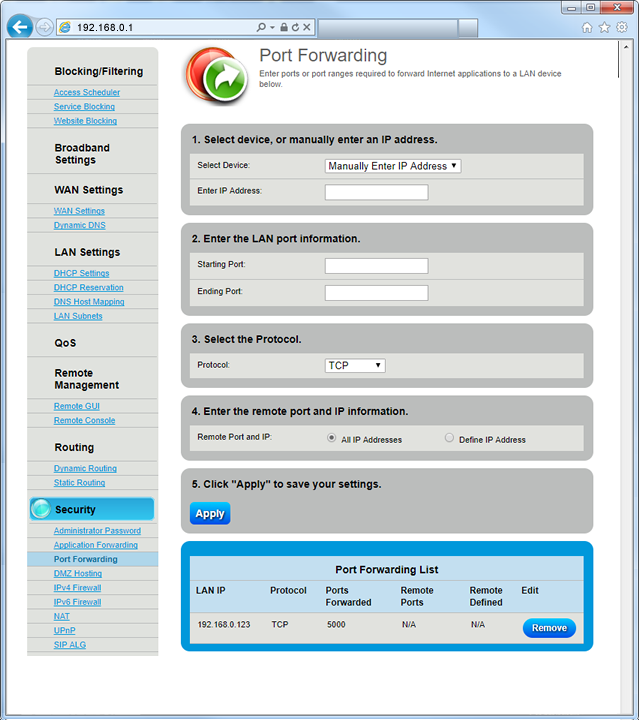 Port Forwarding Step 6