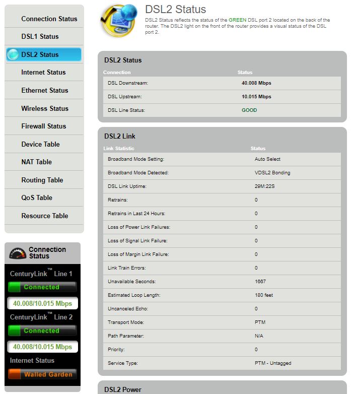 DSL2 Status Sample Image